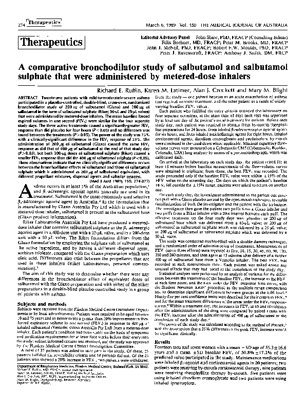 (PDF) A comparative bronchodilator study of salbutamol and salbutamol ...