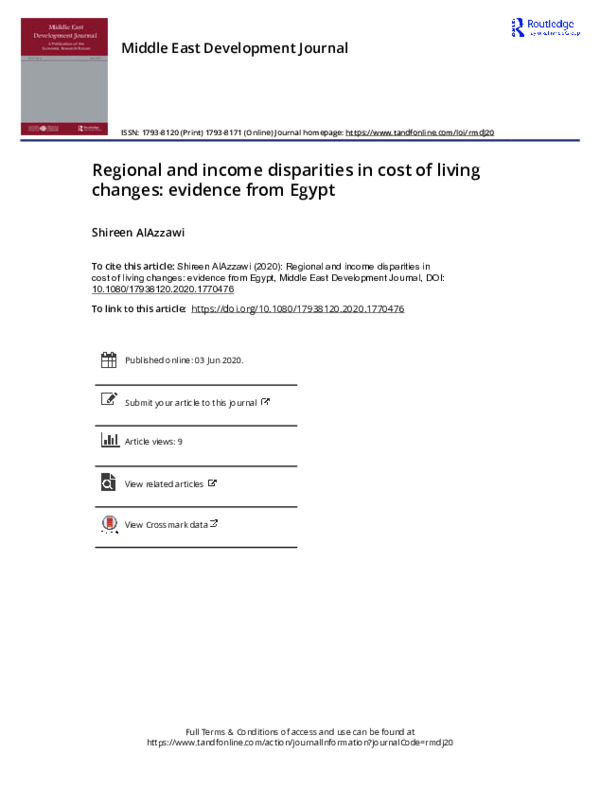 (PDF) Regional and income disparities in cost of living changes ...