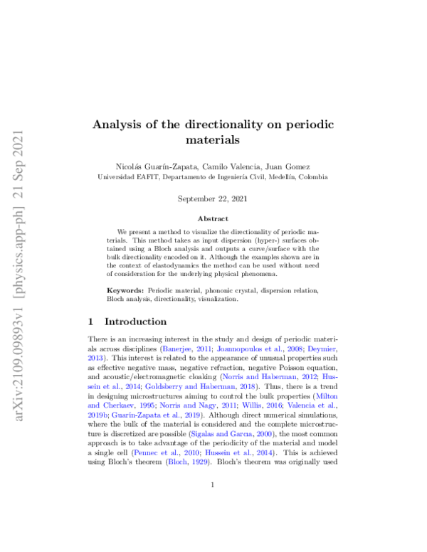 (PDF) Analysis of the directionality on periodic materials