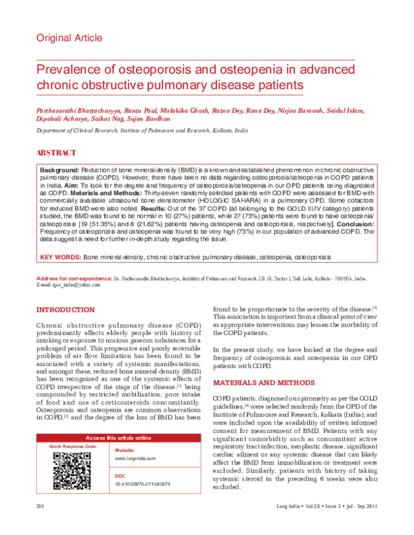 (PDF) Prevalence of osteoporosis and osteopenia in advanced chronic ...