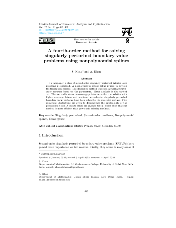 (PDF) A fourth-order method for solving singularly perturbed boundary ...