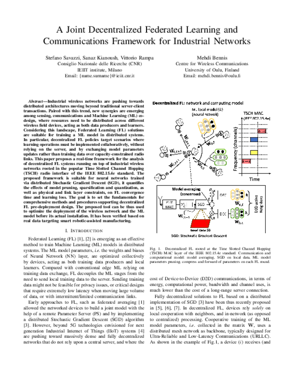 (PDF) A Joint Decentralized Federated Learning and Communications ...