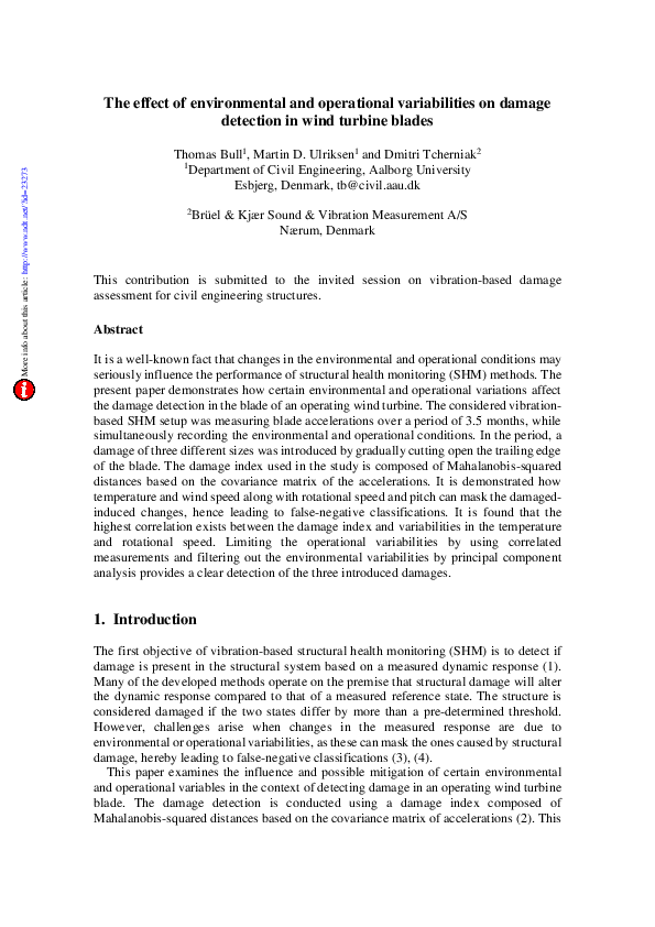 (PDF) The effect of environmental and operational variabilities on ...