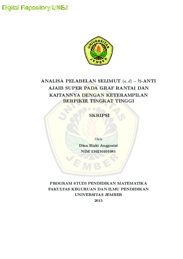 (PDF) Analisa Pelabelan Selimut (a,d)-H-Anti Ajaib Super pada Graf Rantai