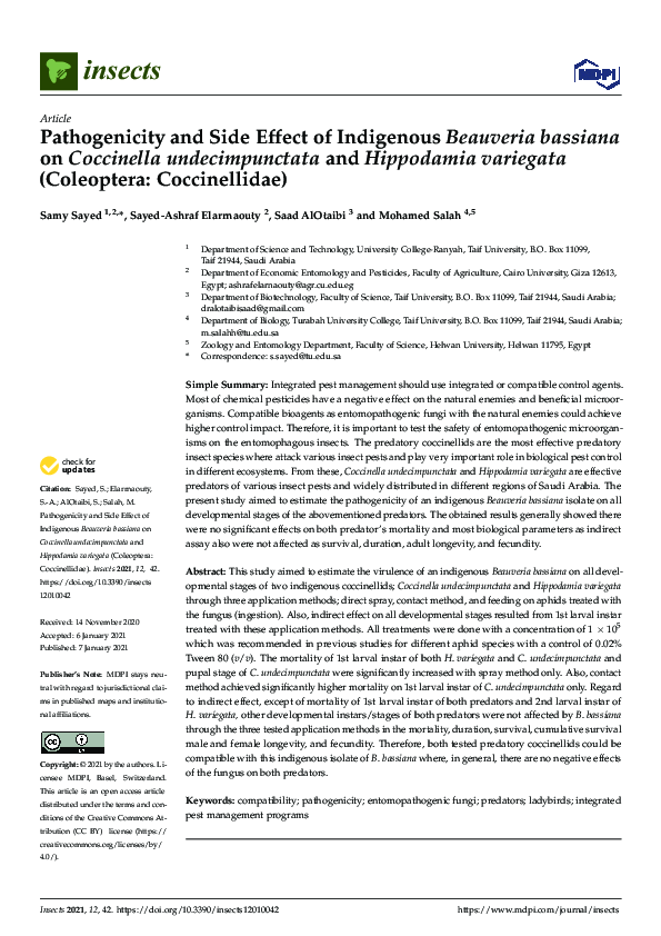 (PDF) Pathogenicity and Side Effect of Indigenous Beauveria bassiana on ...