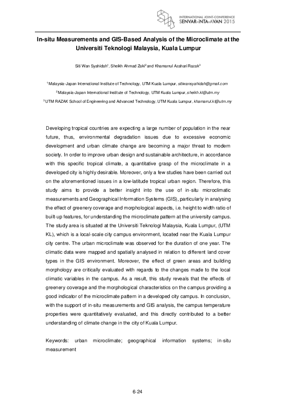(PDF) In-situ measurements and GIS-based analysis of the microclimate ...