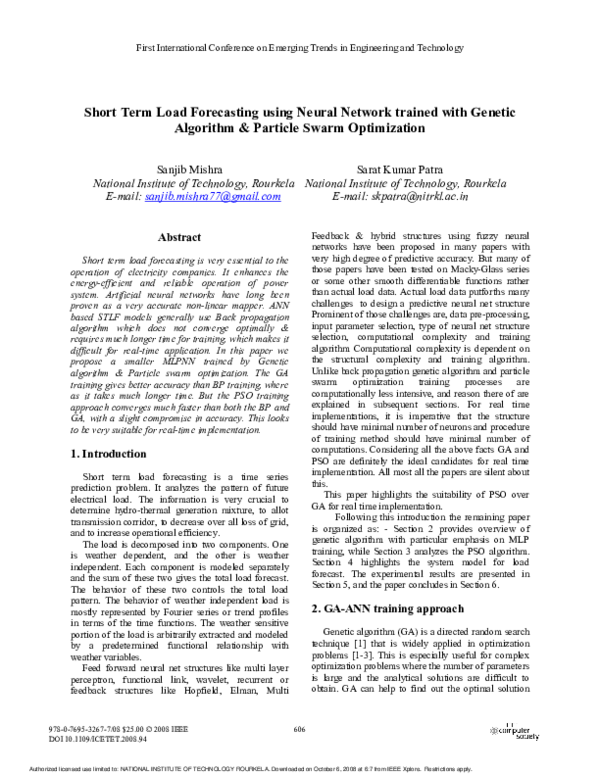 (PDF) Short Term Load Forecasting Using Neural Network Trained with ...