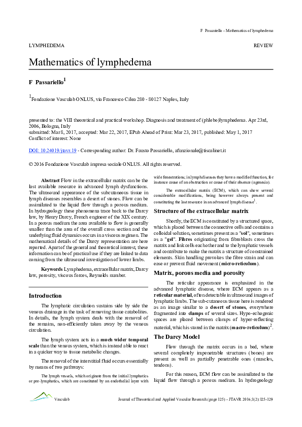 (PDF) Mathematics of lymphedema