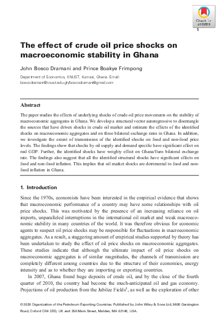 (PDF) The effect of crude oil price shocks on macroeconomic stability ...