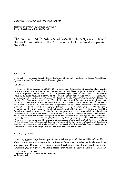 (PDF) The number and distribution of vascular plant species in island ...