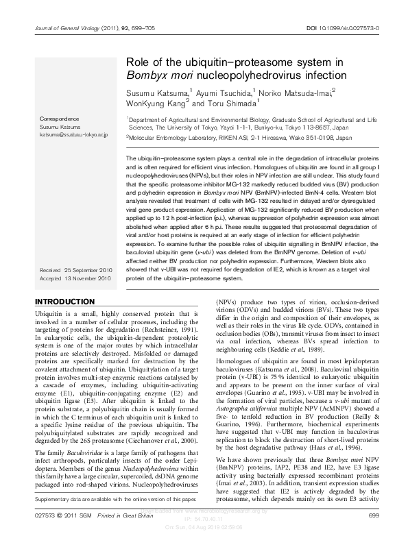 (PDF) Role of the ubiquitin-proteasome system in Bombyx mori ...