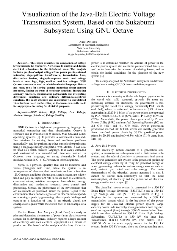 (PDF) Visualization of the JavaBali Electric Voltage Transmission