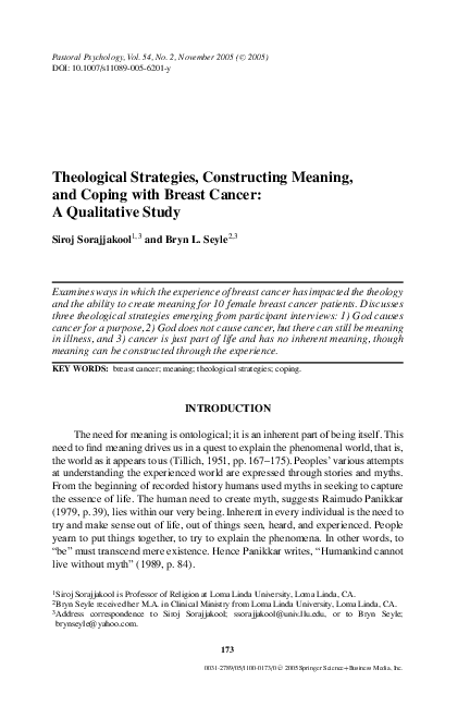(PDF) Theological Strategies, Constructing Meaning, and Coping with ...