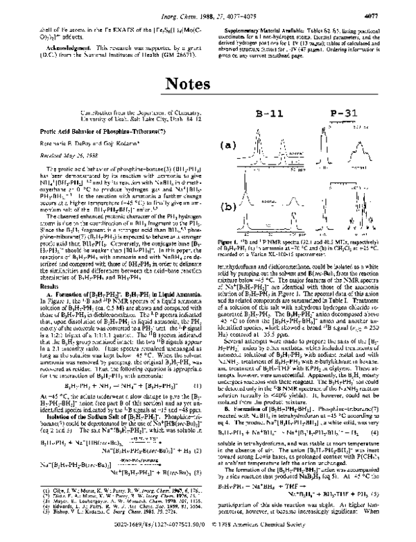 (PDF) Protic acid behavior of phosphine-triborane(7)