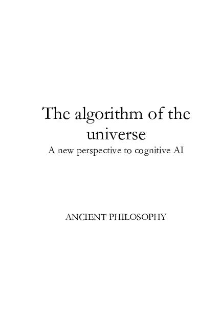 (PDF) The Algorithm of the Universe