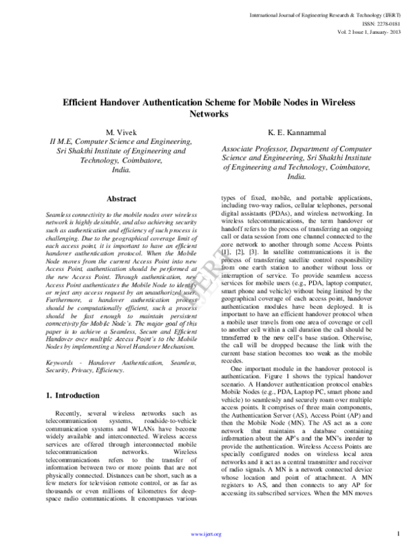 (PDF) Efficient Handover Authentication Scheme for Mobile Nodes in ...