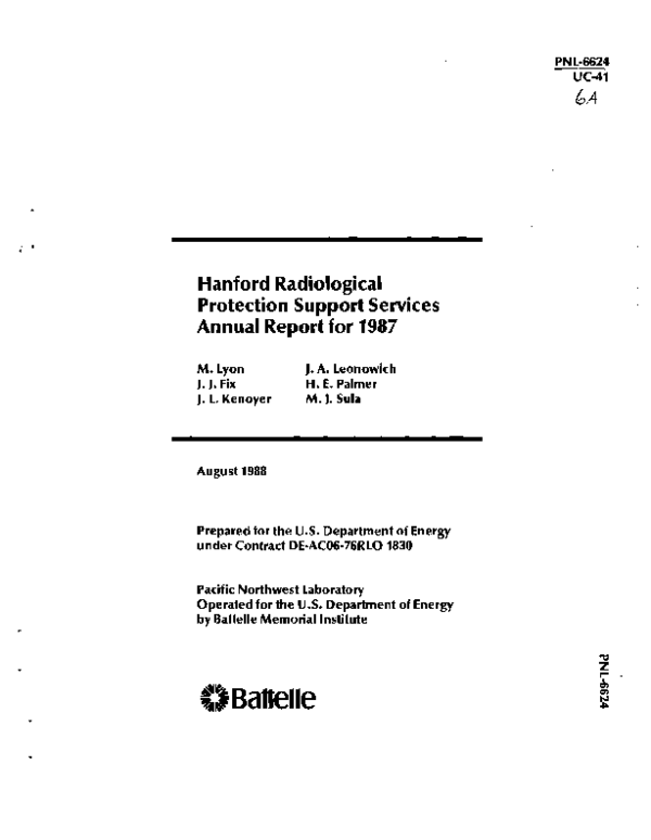 (PDF) Hanford radiological protection support services annual report ...