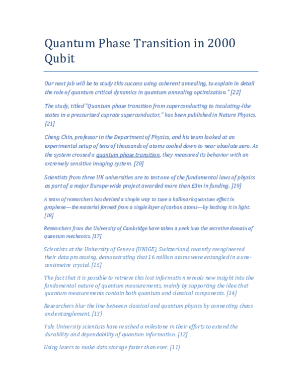 (PDF) Quantum Phase Transition in 2000 Qubit | George Rajna - Academia.edu