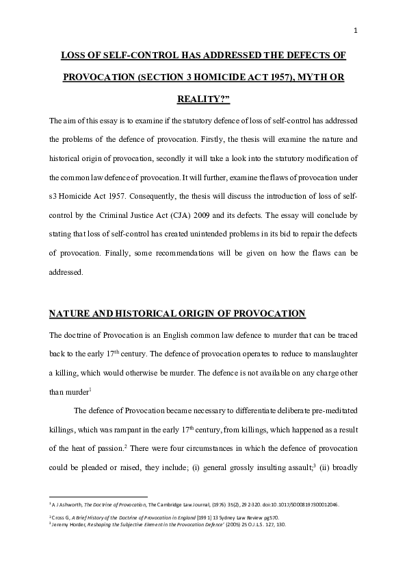 (PDF) Loss of self-control has addressed the defects of provocation ...