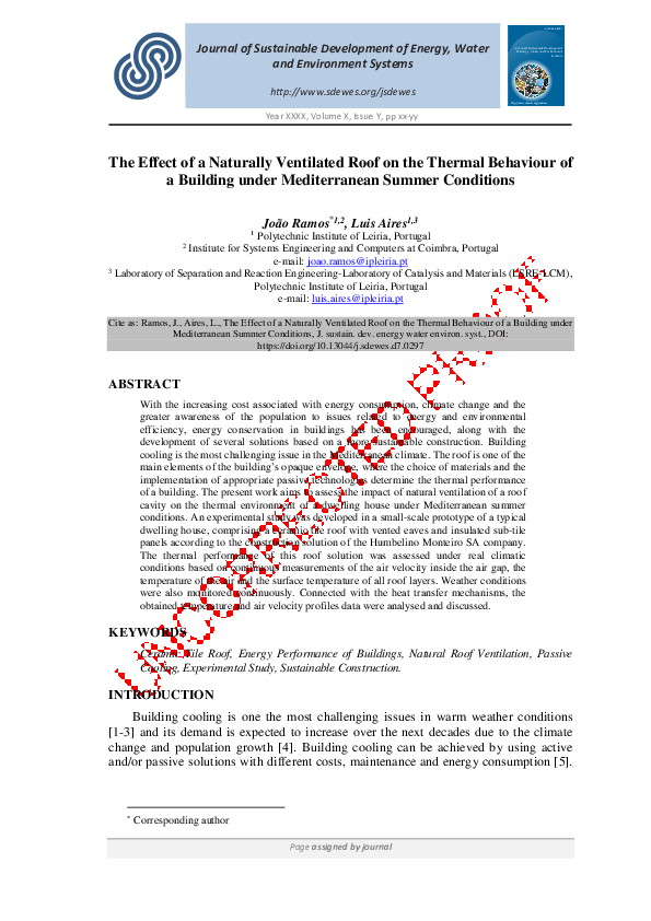 (PDF) The Effect of a Naturally Ventilated Roof on the Thermal ...