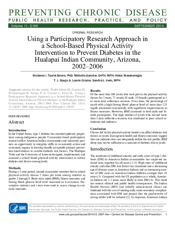 (PDF) Using a participatory research approach in a school-based ...
