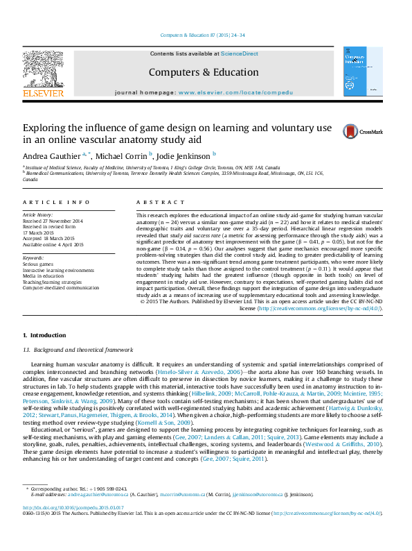 (PDF) Exploring the influence of game design on learning and voluntary ...