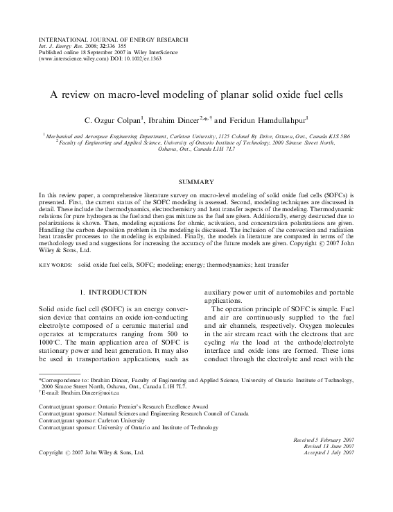 (PDF) A review on macro-level modeling of planar solid oxide fuel cells