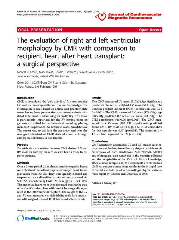 (PDF) The evaluation of right and left ventricular morphology by CMR ...