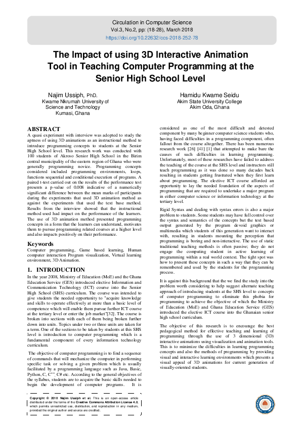 (PDF) The Impact of using 3D Interactive Animation Tool in Teaching ...