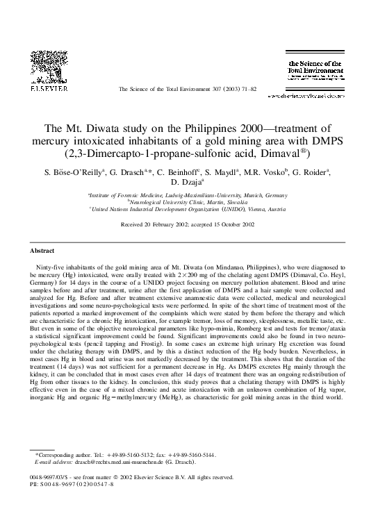 (PDF) The Mt. Diwata study on the Philippines 2000—treatment of mercury ...