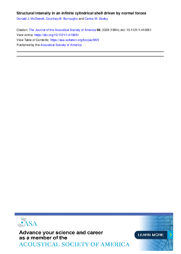 (PDF) Structural intensity in an infinite cylindrical shell driven by ...