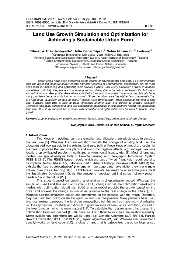 (PDF) Land Use Growth Simulation and Optimization for Achieving a ...