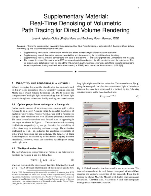 (PDF) Supplementary Material: Real-Time Denoising of Volumetric Path ...