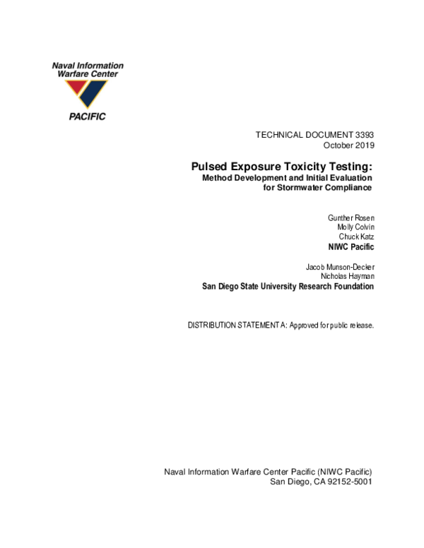 (PDF) Pulsed Exposure Toxicity Testing: Method Development and Initial ...