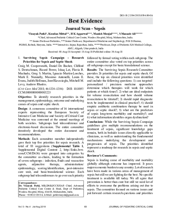 (PDF) Journal Scan - Sepsis
