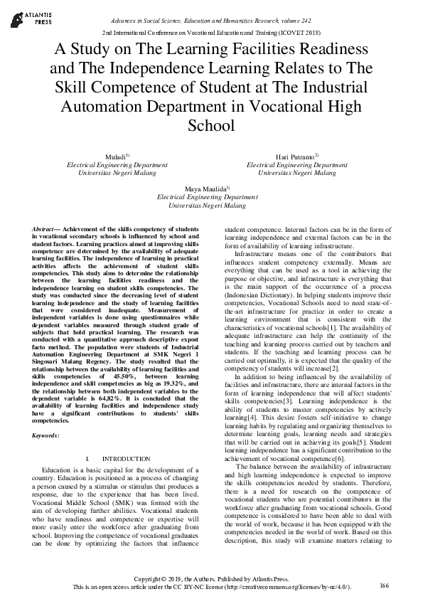 (PDF) A Study on The Learning Facilities Readiness and The Independence ...