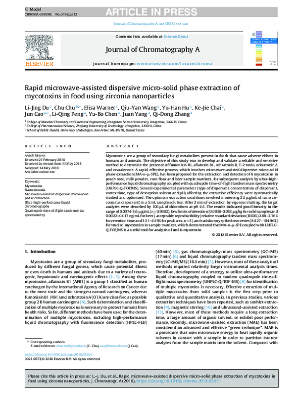 (PDF) Rapid microwaveassisted dispersive microsolid phase extraction