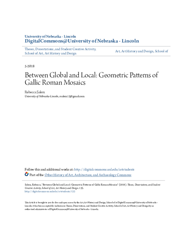 (PDF) Between Global and Local: Geometric Patterns of Gallic Roman Mosaics