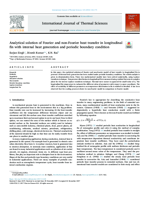 (PDF) Analytical solution of Fourier and non-Fourier heat transfer in ...