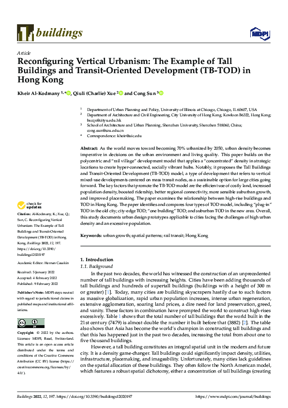 (PDF) Reconfiguring Vertical Urbanism: The Example of Tall Buildings ...