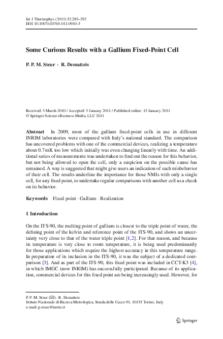 (PDF) Some Curious Results with a Gallium Fixed-Point Cell