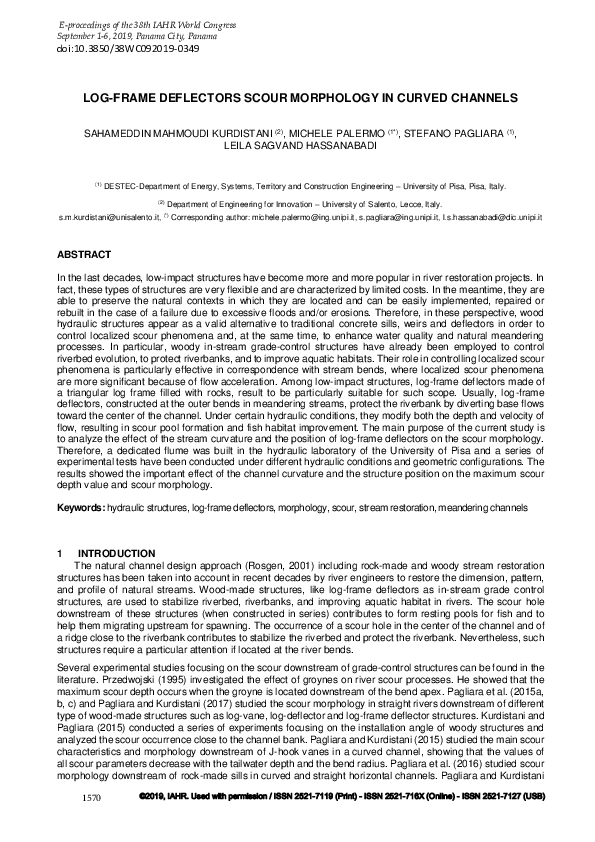 (PDF) Log-Frame Deflectors Scour Morphology in Curved Channels