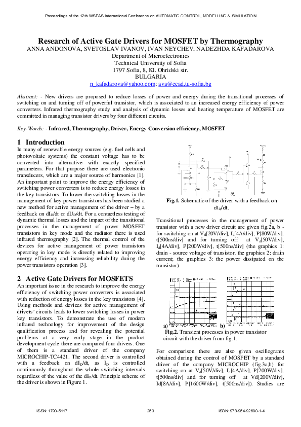 (PDF) Research of active gate drivers for MOSFET by thermography