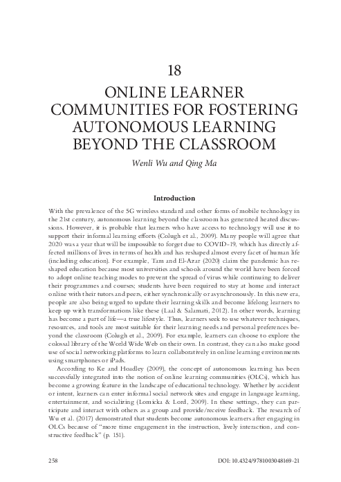 (PDF) Online learner communities for fostering autonomous learning ...