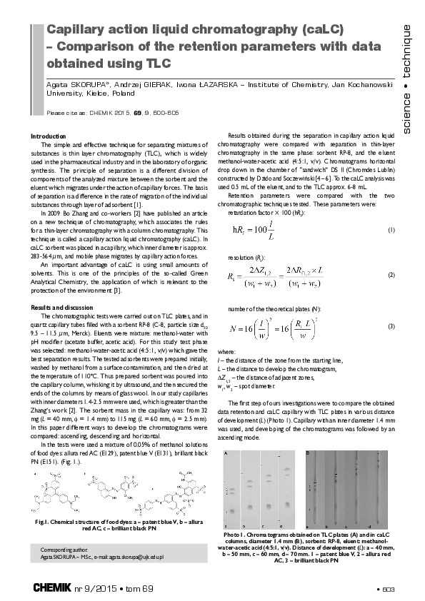 (PDF) Capillary action liquid chromatography David Goodall Academia.edu
