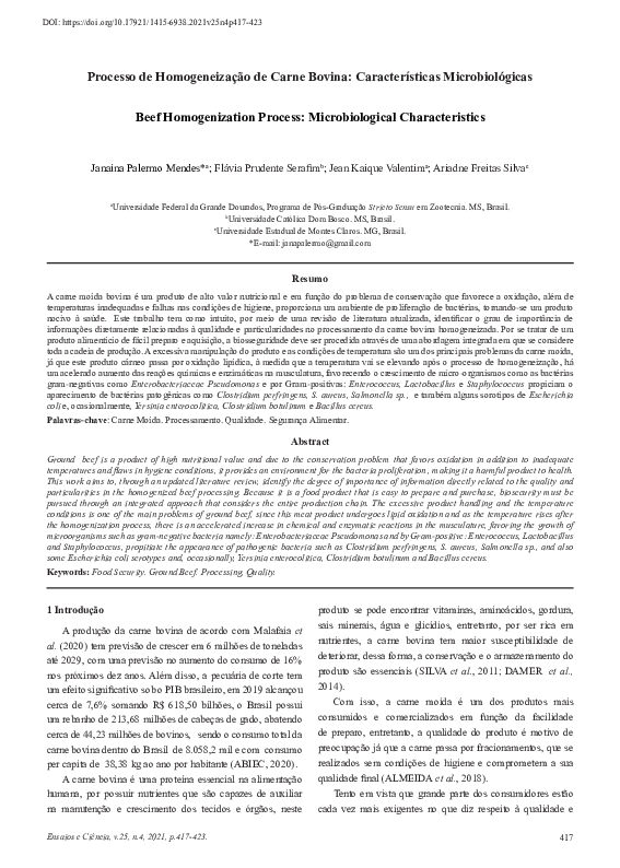 (PDF) Processo de Homogeneização de Carne Bovina: Características ...