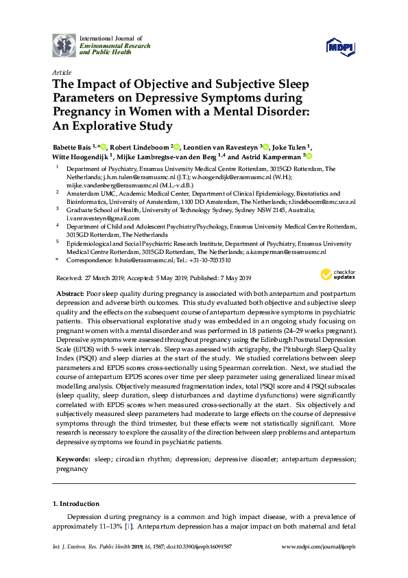 (PDF) The Impact of Objective and Subjective Sleep Parameters on ...