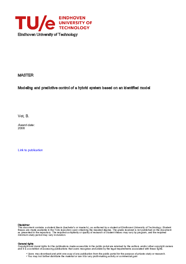 (PDF) Modeling and predictive control of a hybrid system based on an ...