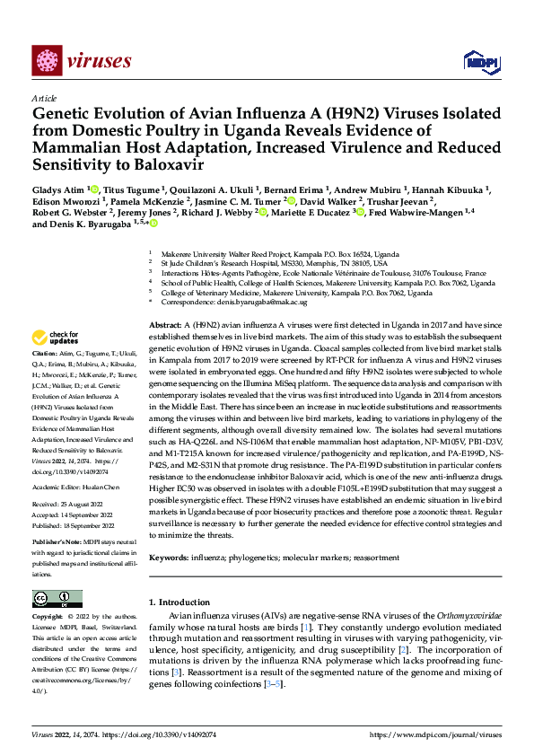 (PDF) Genetic Evolution of Avian Influenza A (H9N2) Viruses Isolated ...