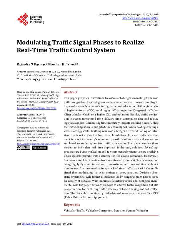 (PDF) Modulating Traffic Signal Phases to Realize Real-Time Traffic ...